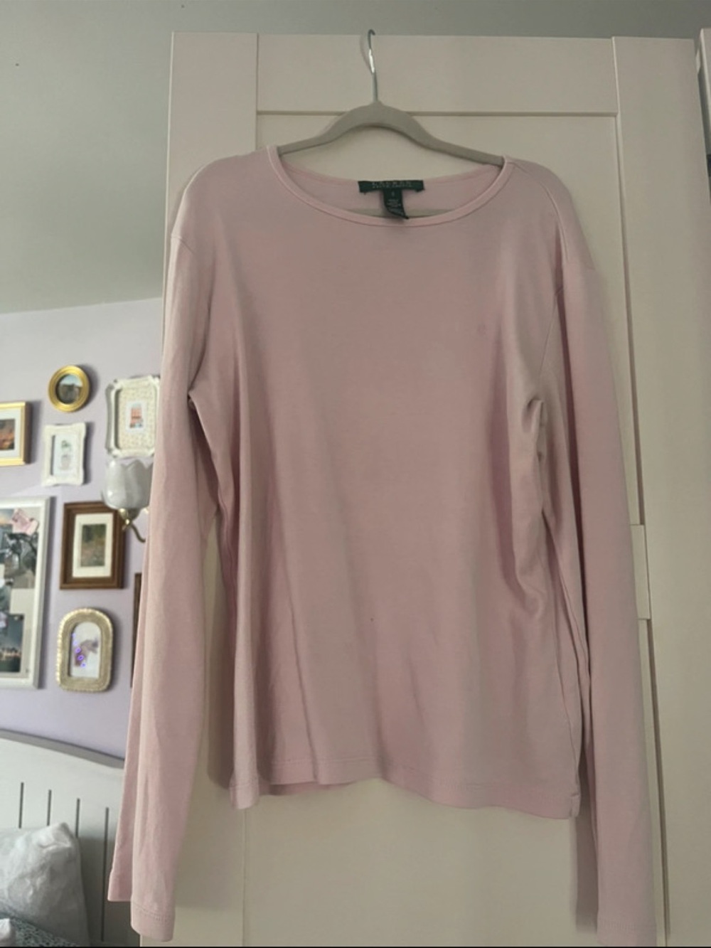 Ralph Lauren baby pink Long-Sleeve Crewneck Top